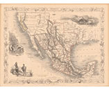 Old Texas Map with California 1851