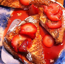 Cream cheese stuff French toast with strawberries